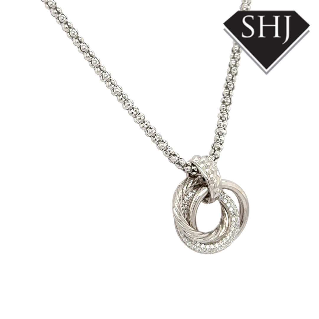 Silver Circle Pendant and Chain