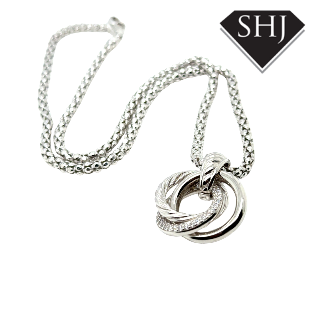 Silver Circle Pendant and Chain