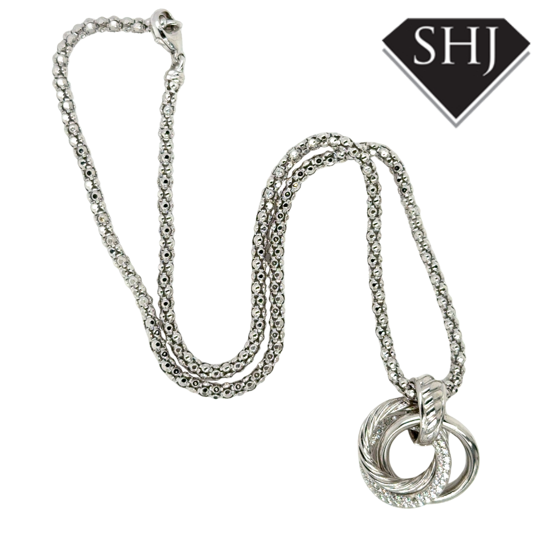 Silver Circle Pendant and Chain