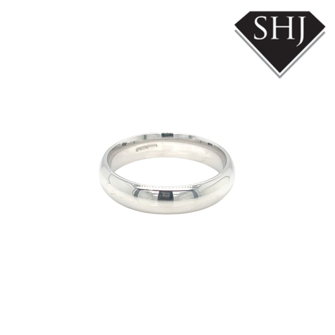 18ct White Gold Court 5mm Wedding Band