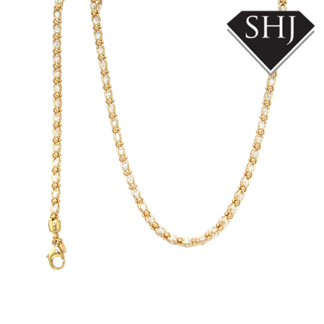 Silver Gold Plated CZ Bracelet