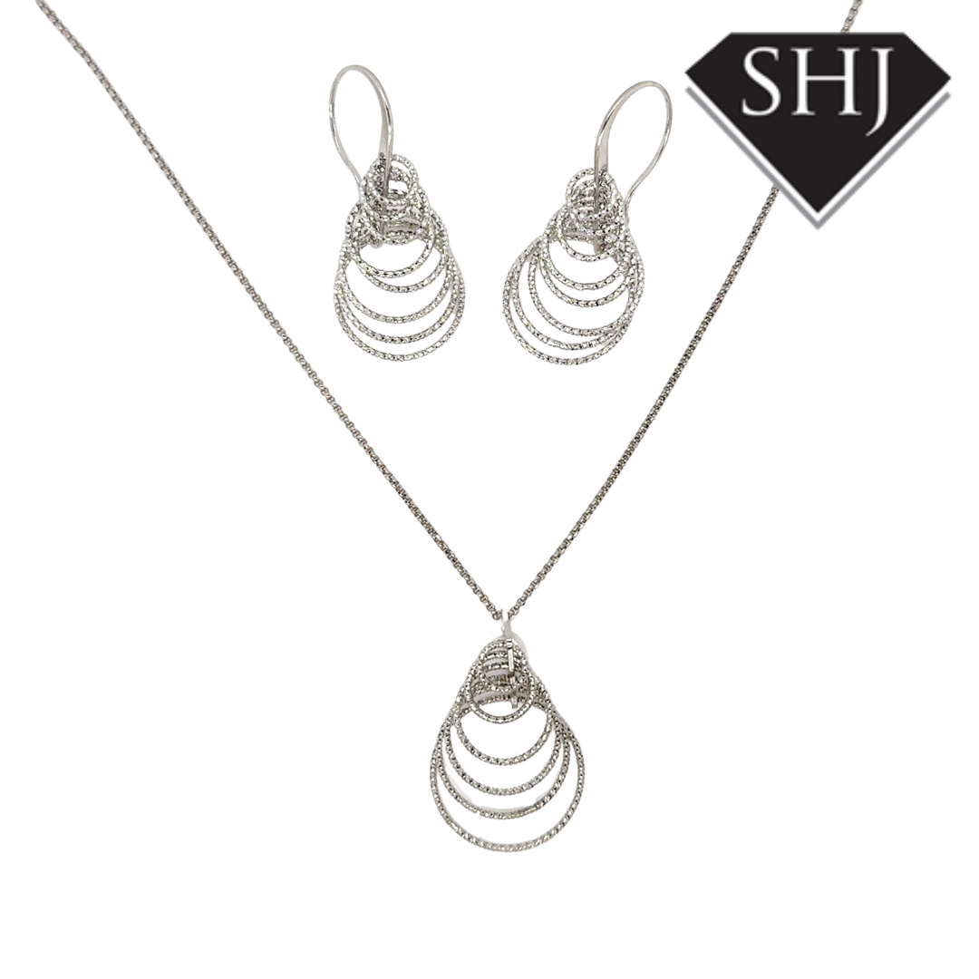 Silver Circle Drop Hook Earrings
