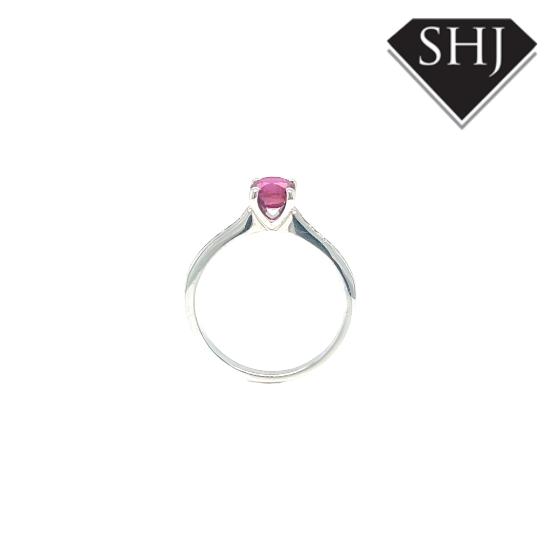 Platinum Ruby and Diamond Ring
