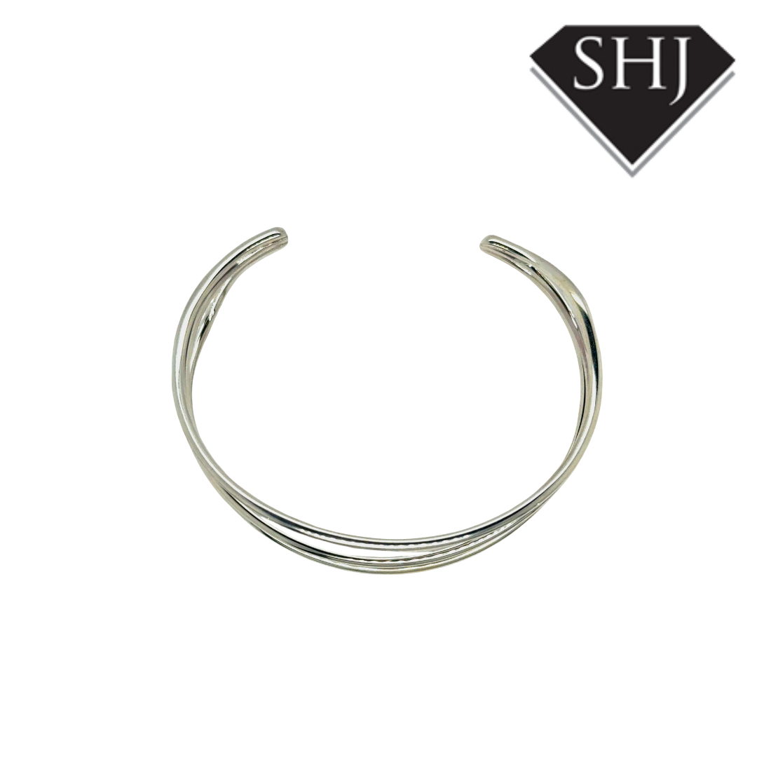 Silver Twist Cuff Bangle