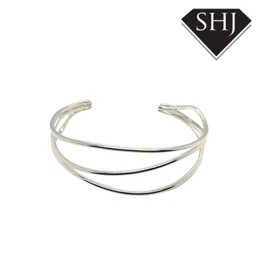 Silver Twist Cuff Bangle