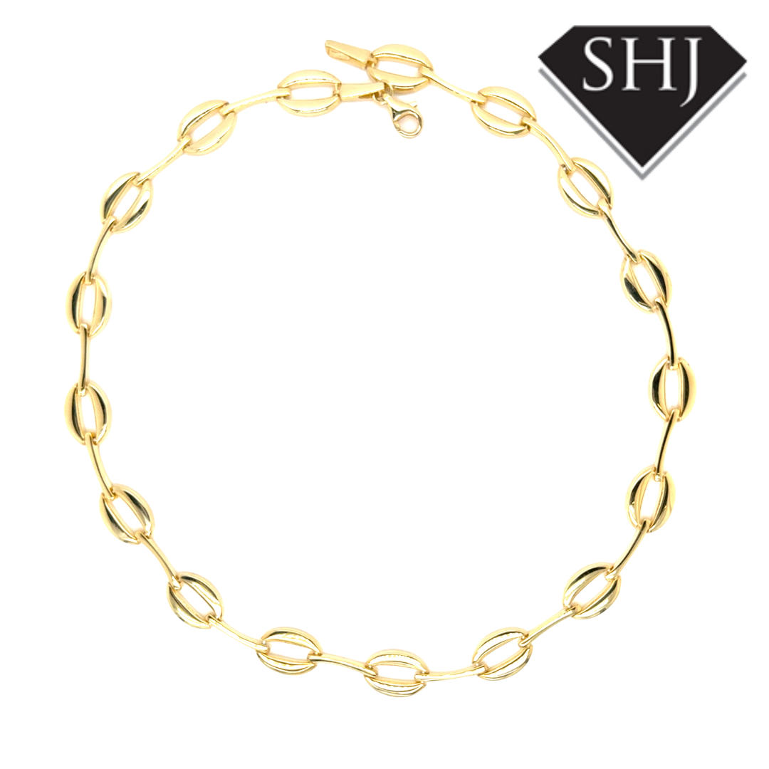 Silver Gold Plated Oval Link 16" Necklace