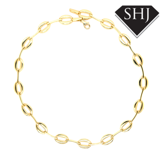 Silver Gold Plated Oval Link 16" Necklace