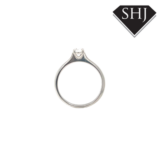 18ct White Gold Single Stone 0.42ct F SI2 Diamond Ring