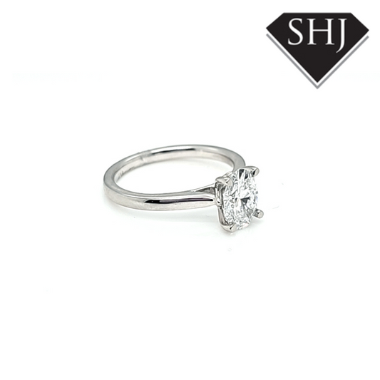 1ct Lab Grown Oval Platinum Ring