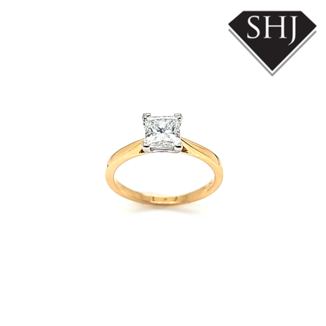 Lab Created Yellow Gold Princess Cut 1ct