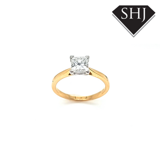 Lab Created Yellow Gold Princess Cut 1ct