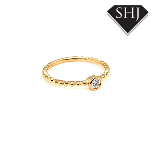 9ct Yellow Gold Diamond Single Stone Ring