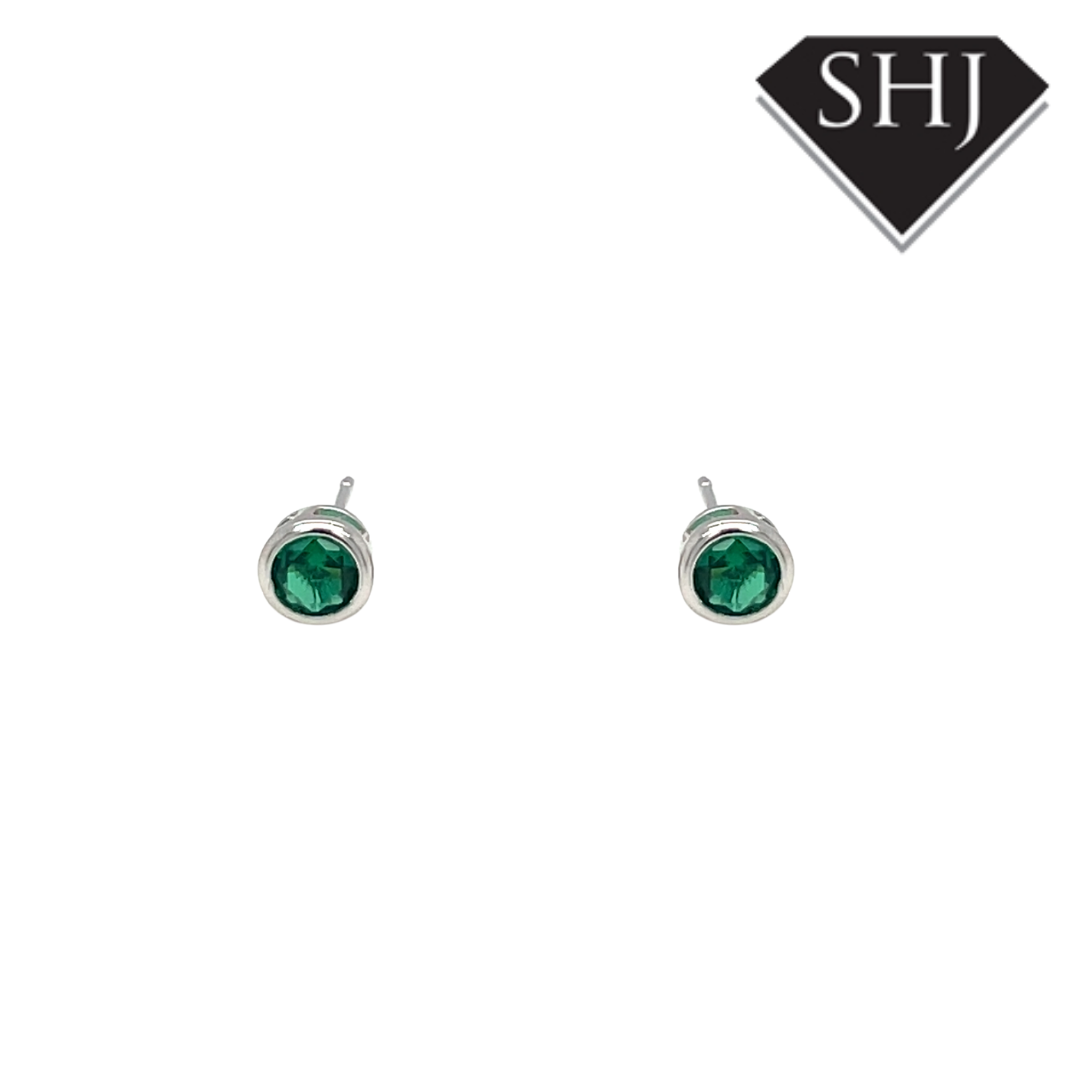 Silver Coloured CZ 4MM Stud Earrings