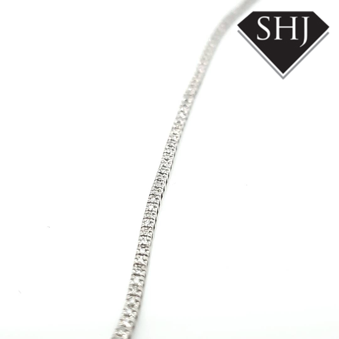 9ct White Gold Diamond Bracelet 0.48ct
