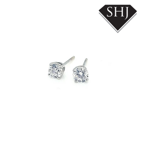 9ct White Gold Diamond Earrings 0.25ct