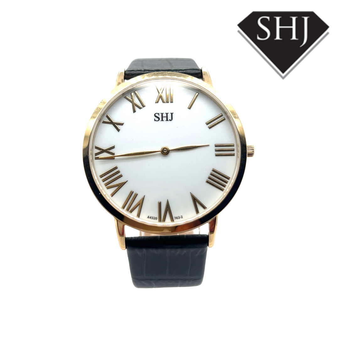 SHJ Gents Black Strap Watch