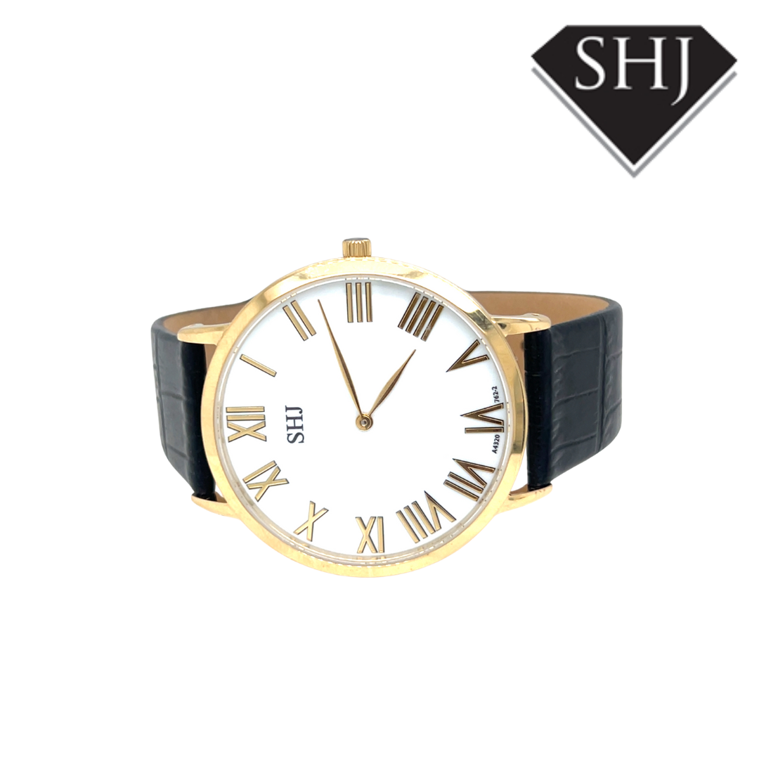 SHJ Gents Black Strap Watch
