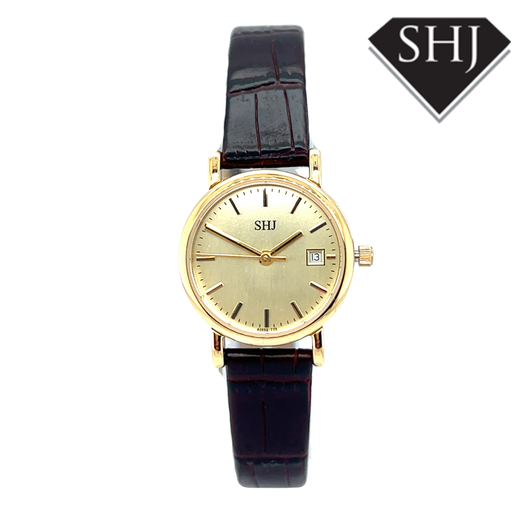 SHJ Ladies Brown Strap Watch