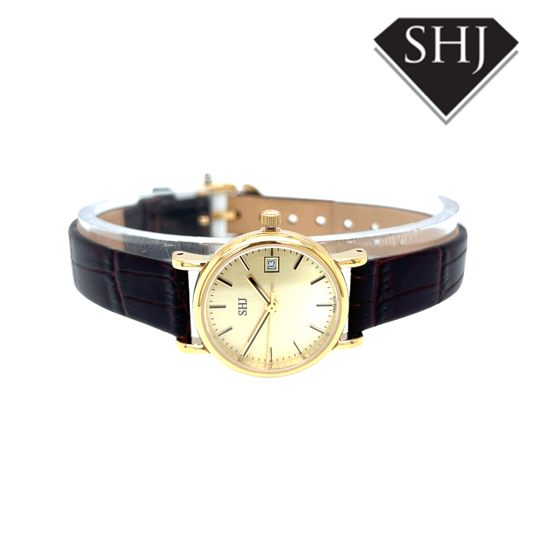 SHJ Ladies Brown Strap Watch