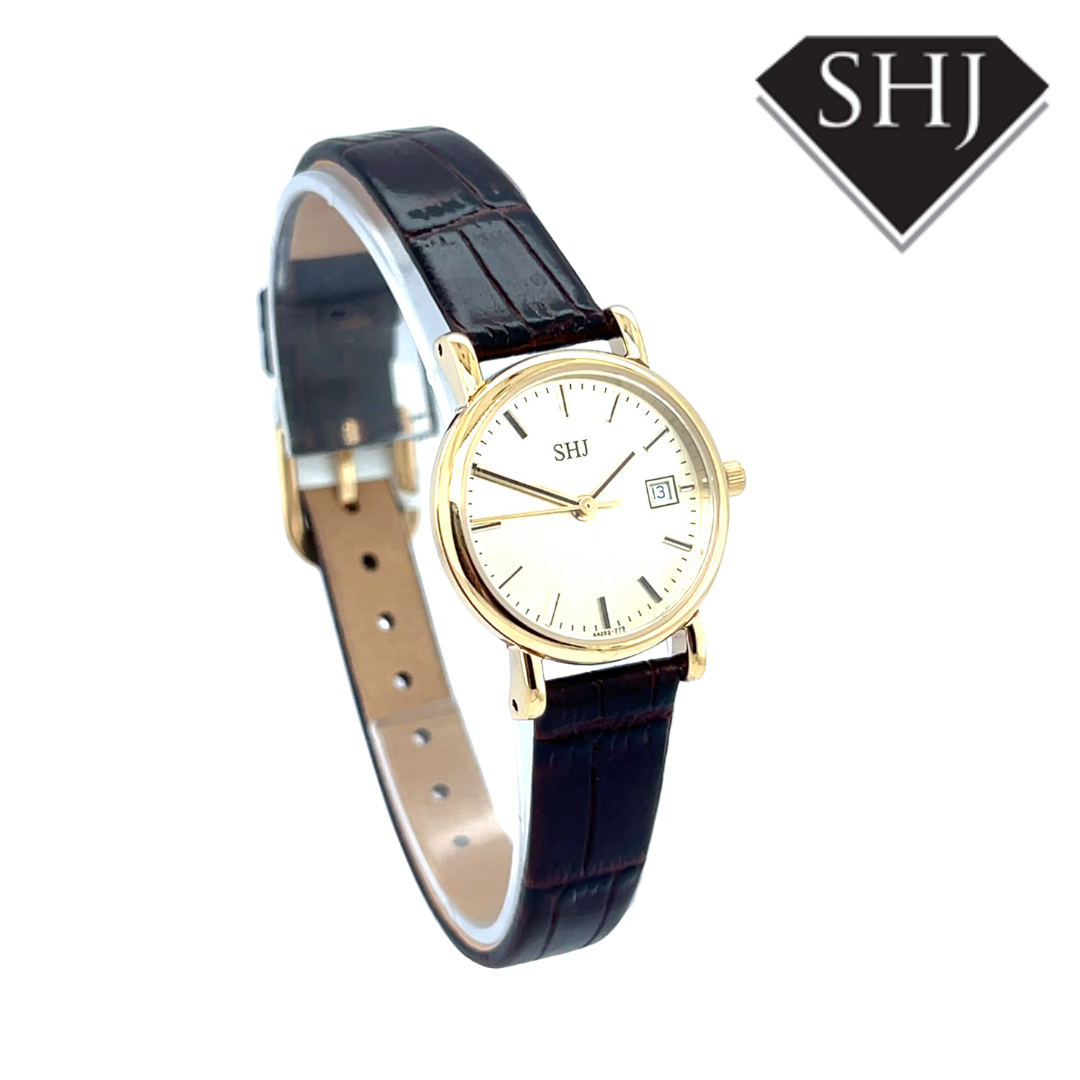 SHJ Ladies Brown Strap Watch