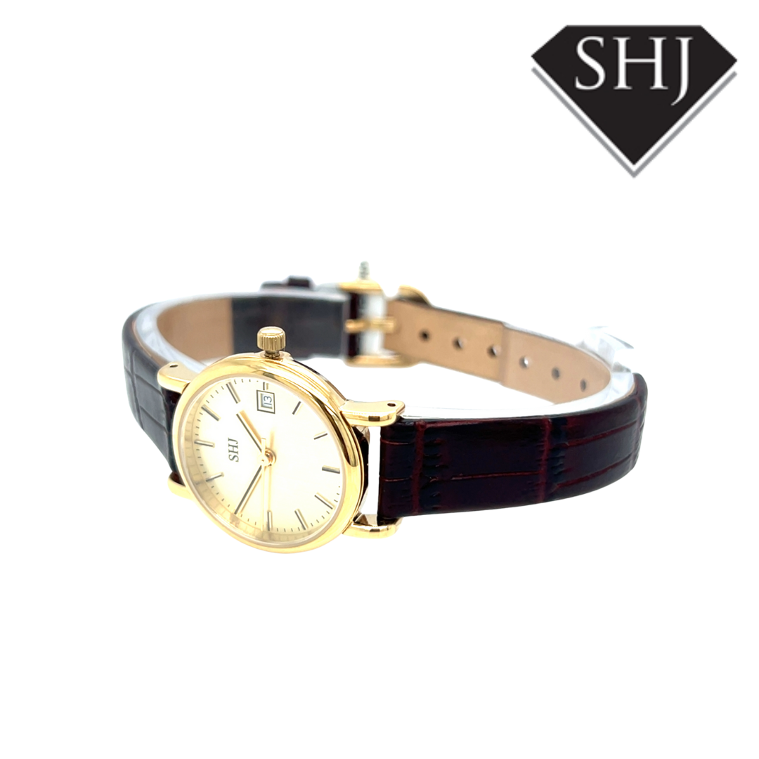 SHJ Ladies Brown Strap Watch