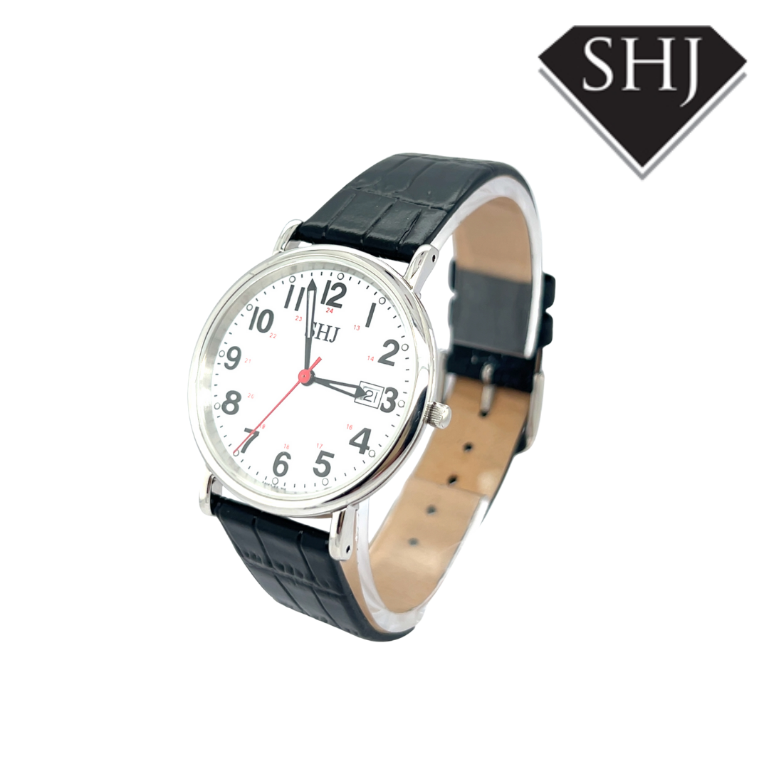 SHJ Gents Black Strap Watch
