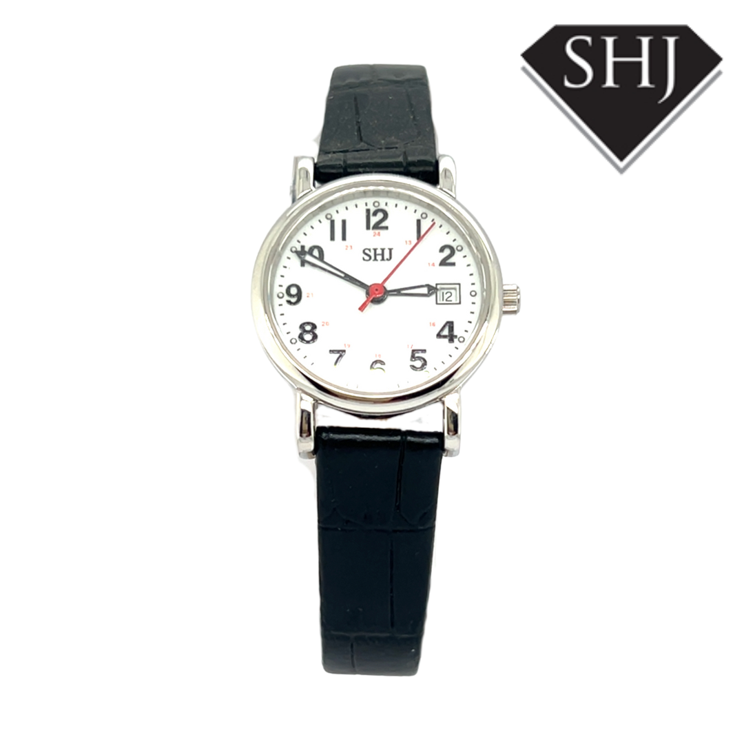 SHJ Ladies Black Strap Watch
