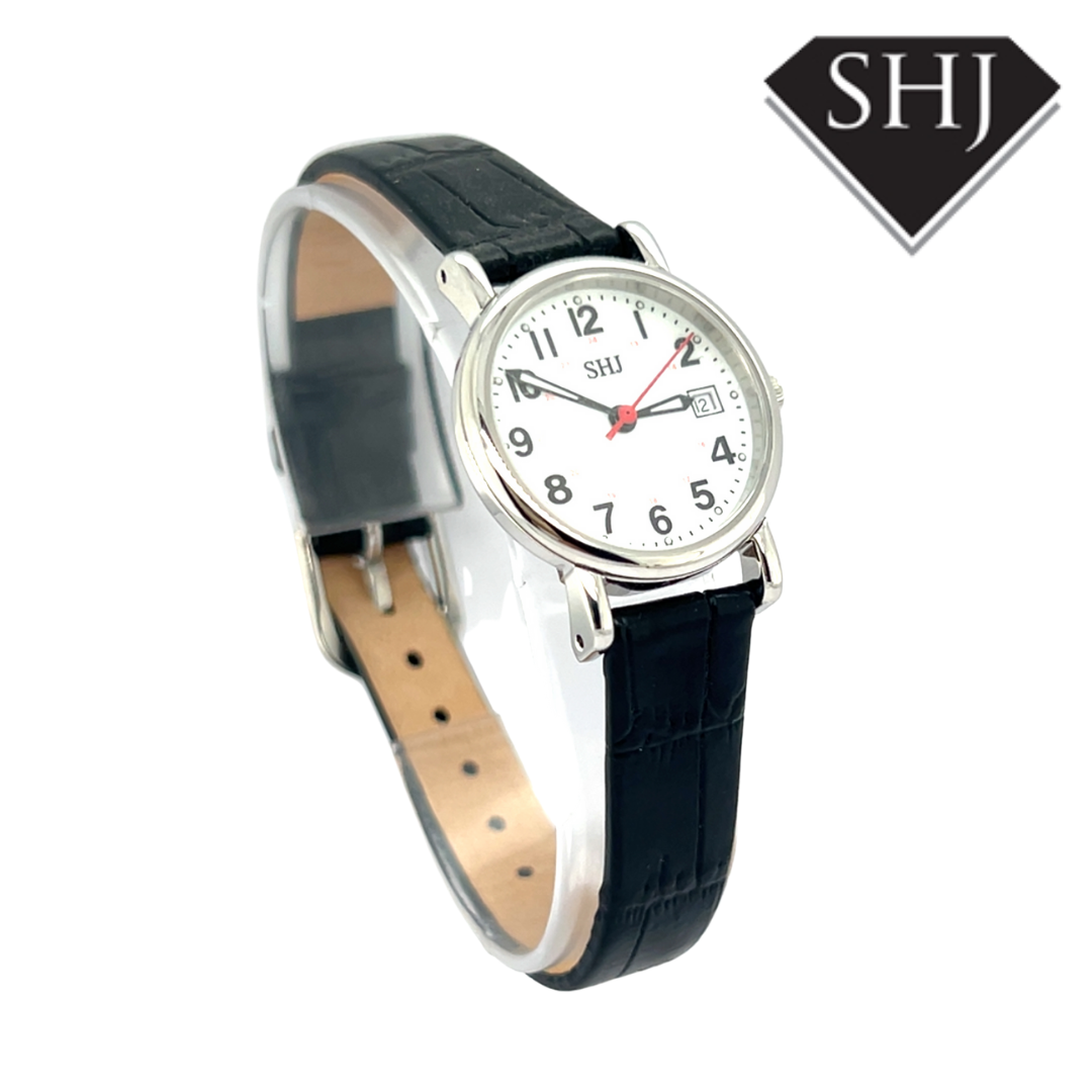 SHJ Ladies Black Strap Watch