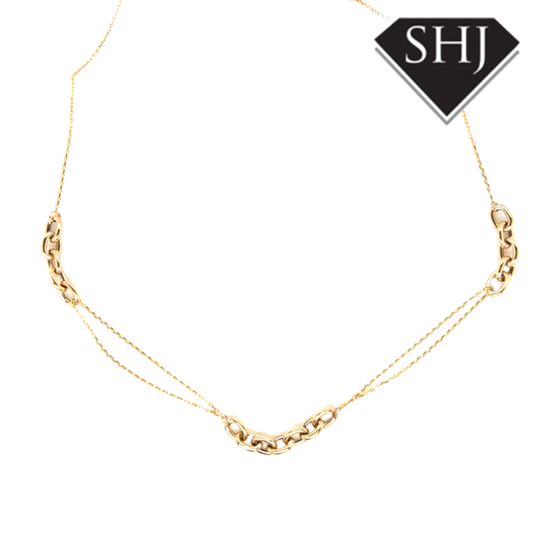 9ct Yellow Gold Belcher and Trace Necklace