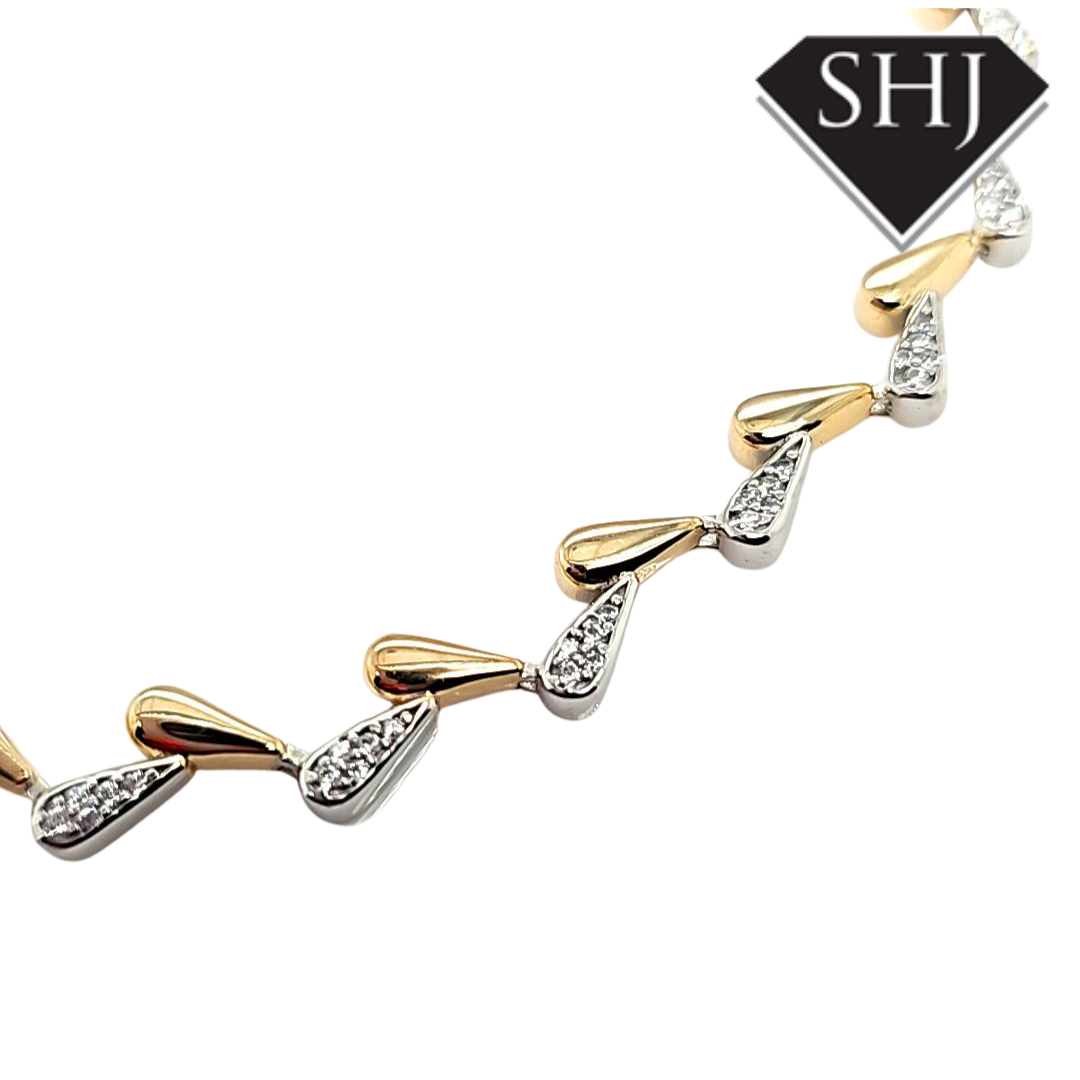 Silver Gold Plated Leaf Pattern Necklace