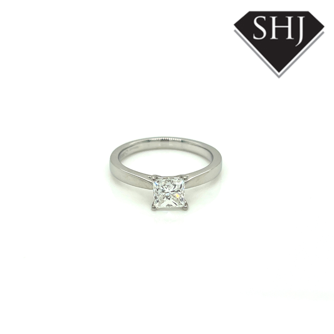 Platinum Single Strone Princess 1ct Diamond Ring