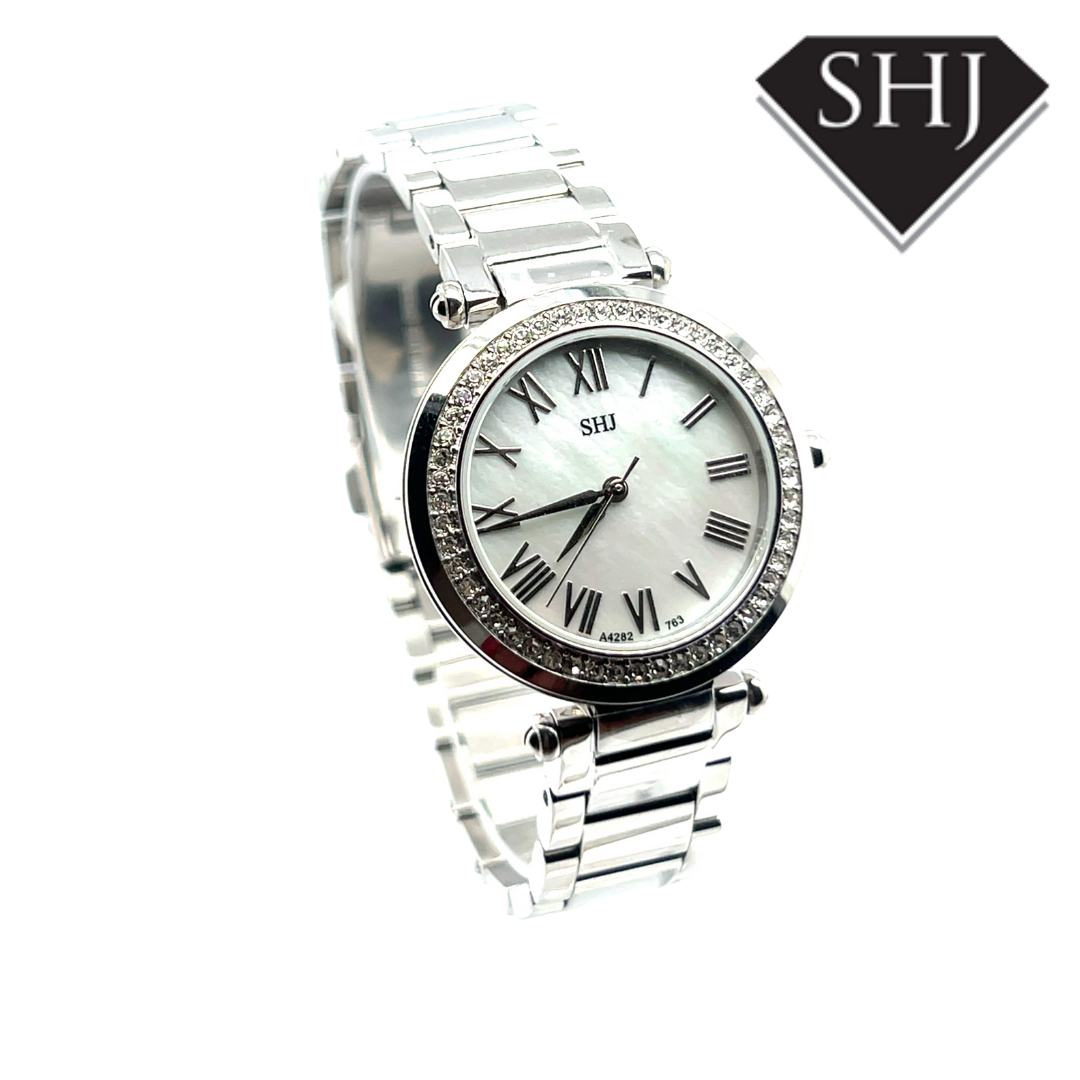 SHJ Diamond Silver Bracelet Watch