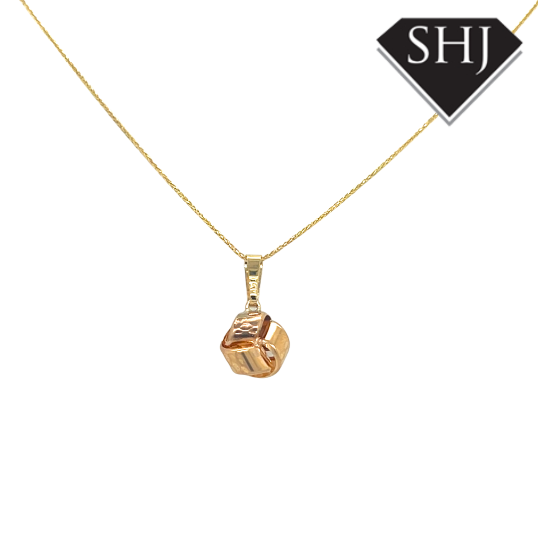9ct Yellow Gold Knot Pendant & Chain