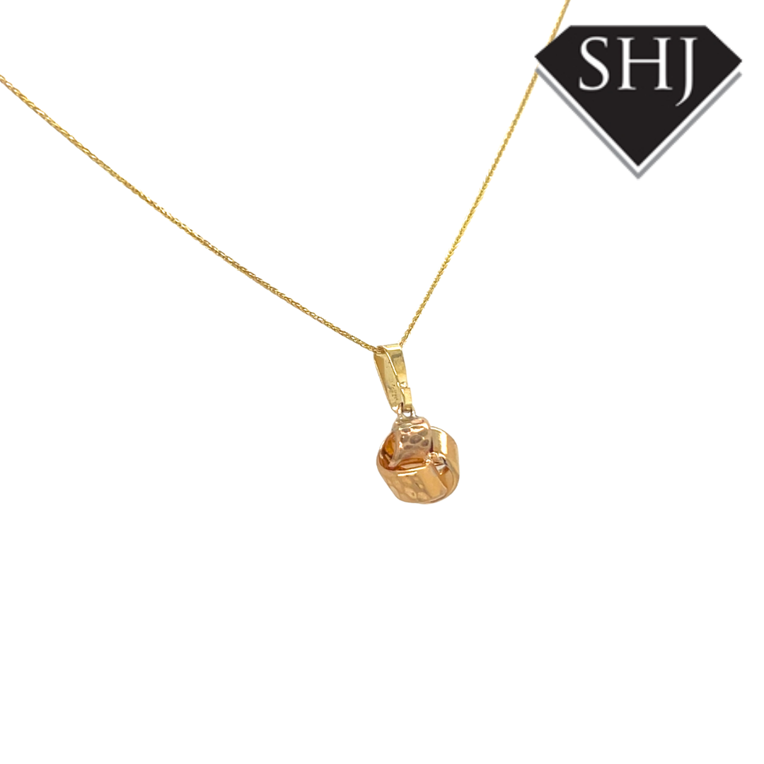 9ct Yellow Gold Knot Pendant & Chain