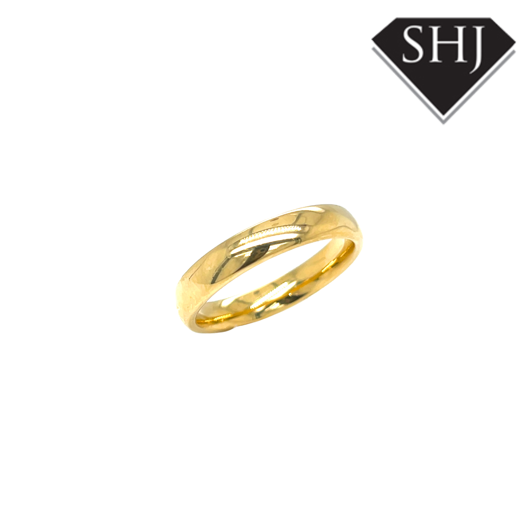 18ct Yellow Gold 4mm Court Wedding Band