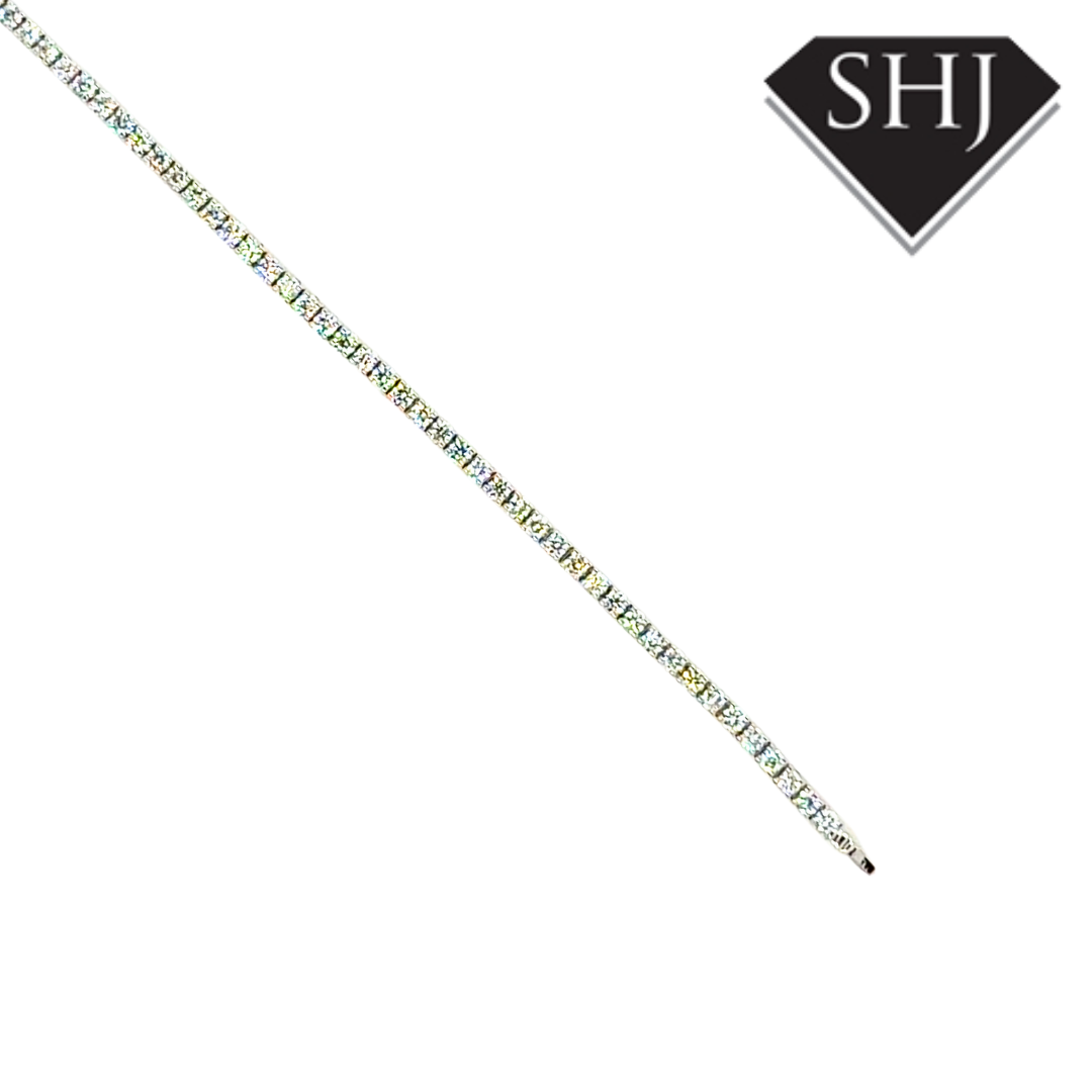 9ct White Gold Lab Grown 3.00ct Diamond Tennis Bracelet