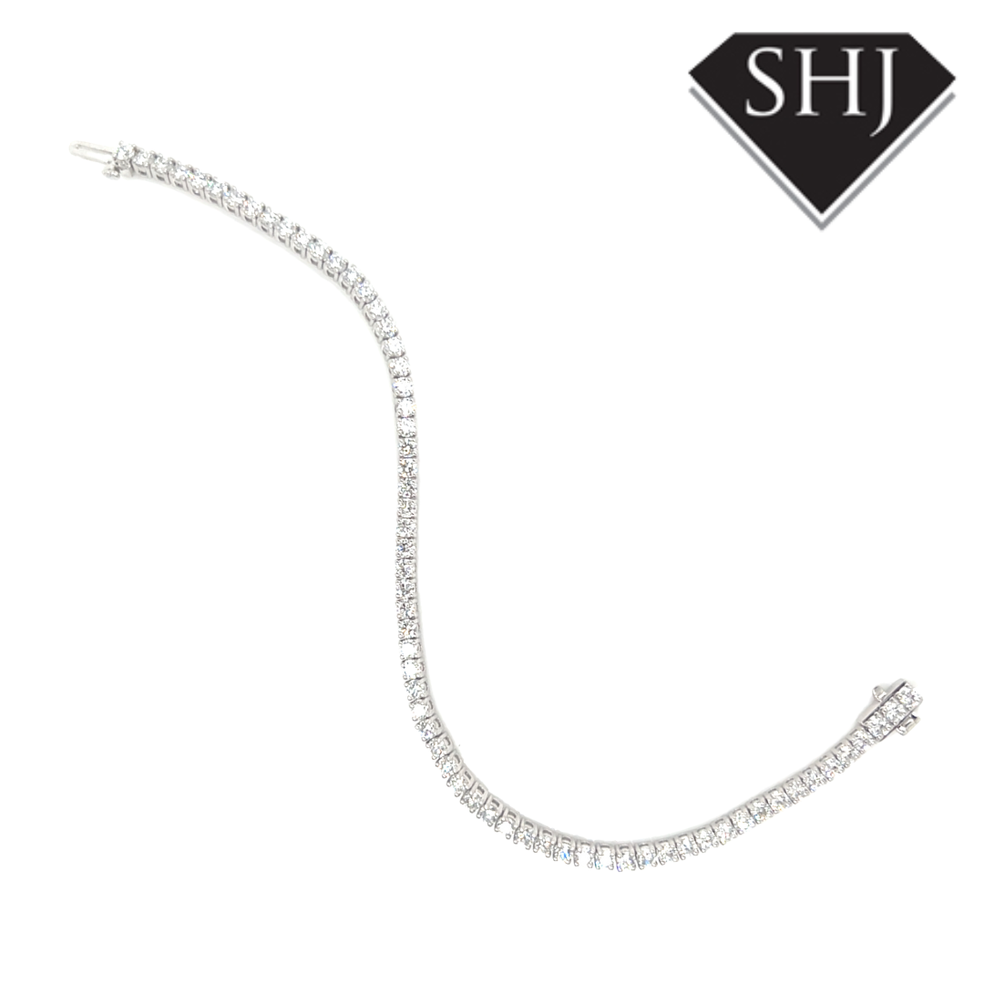 9ct White Gold 4.00ct Lab Grown Diamond Tennis Bracelet
