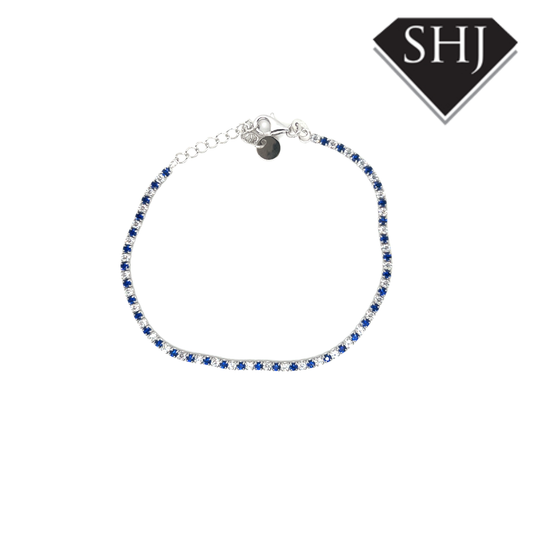 Silver Blue CZ Bracelet