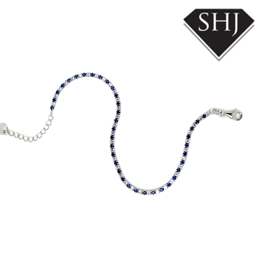 Silver Blue CZ Bracelet