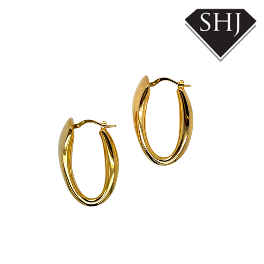 24CT Gold Plated Silver Hoop Earrings