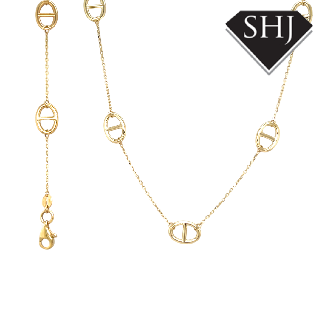 9ct Yellow Gold Marina Trace Bracelet