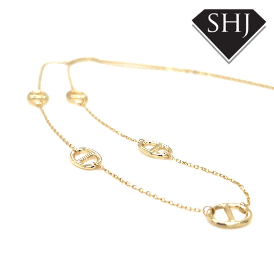 9ct Yellow Gold Marina Trace Necklace