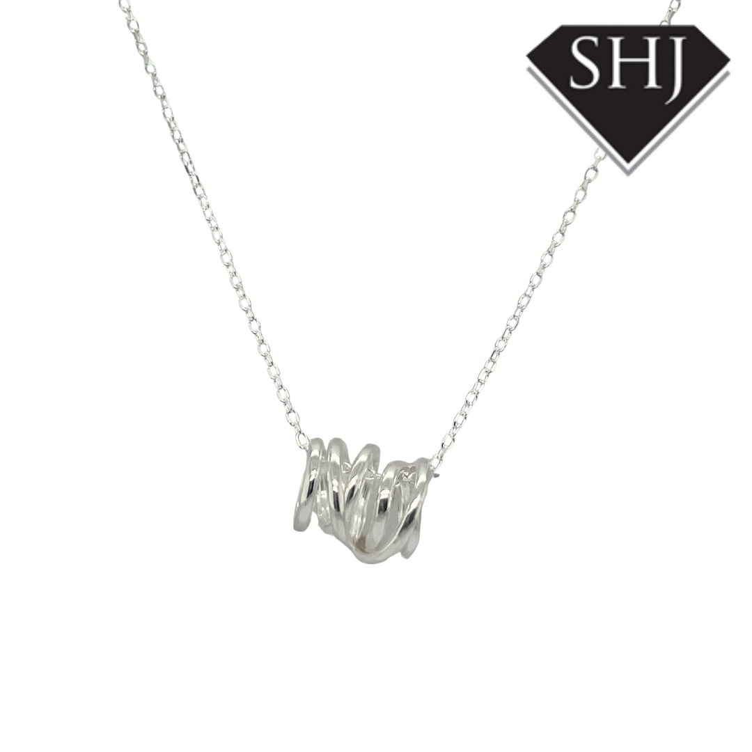Silver Twist Pendat & Chain