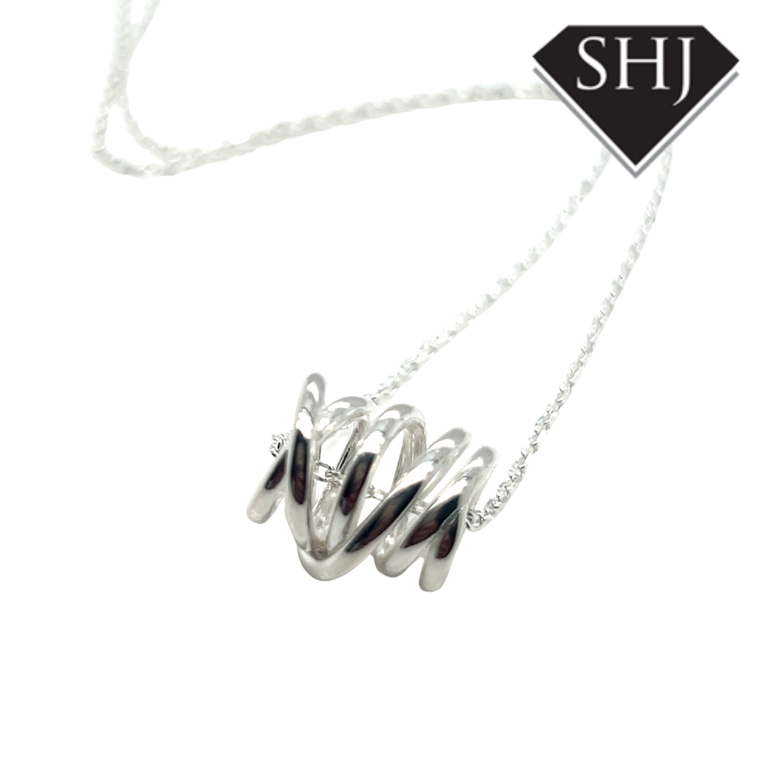 Silver Twist Pendat & Chain