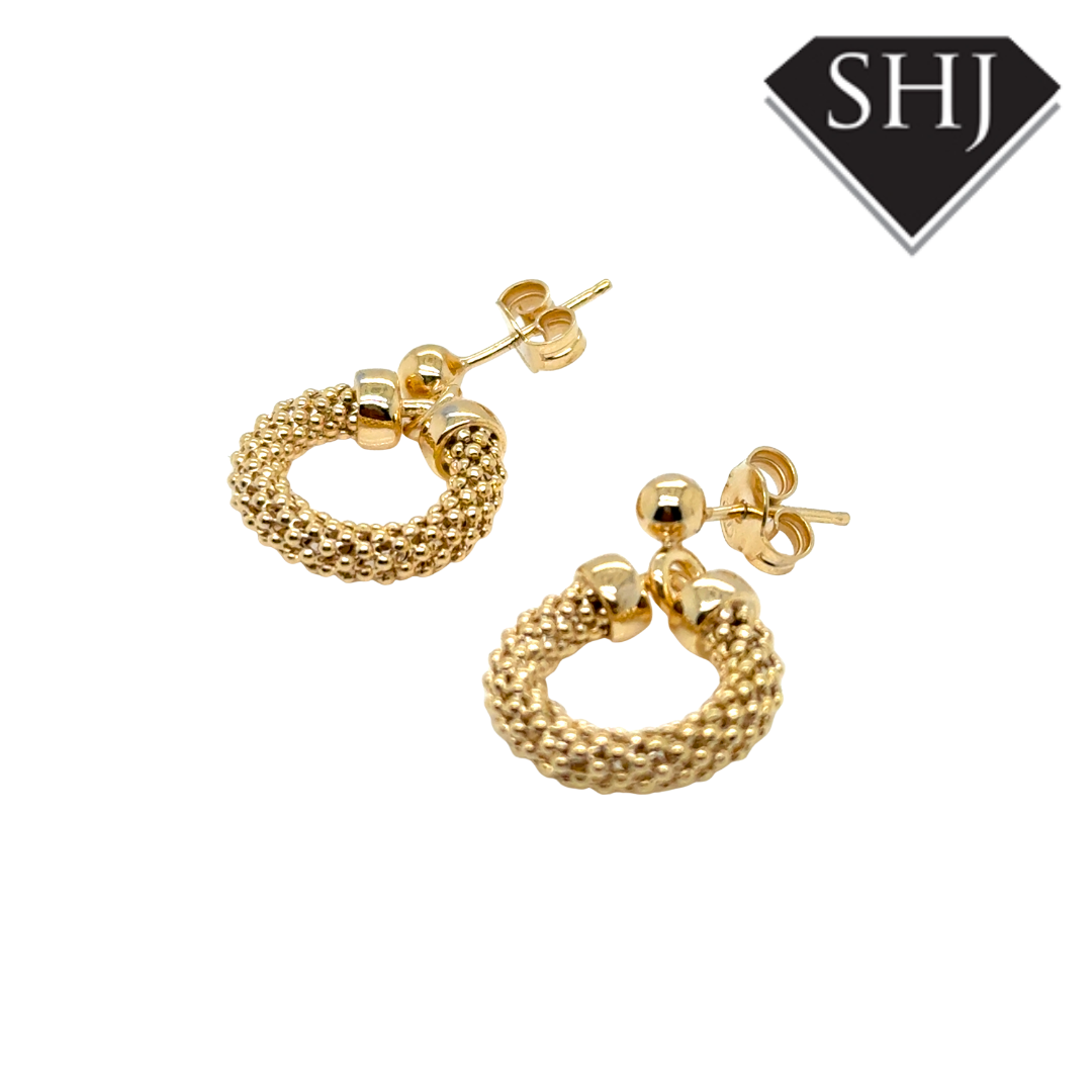 Silver Gold Plated Circle Drop Earrings