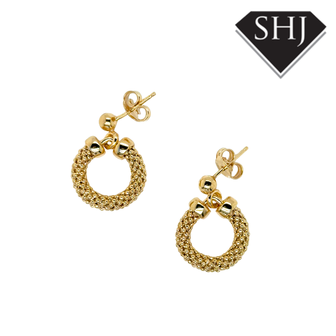 Silver Gold Plated Circle Drop Earrings