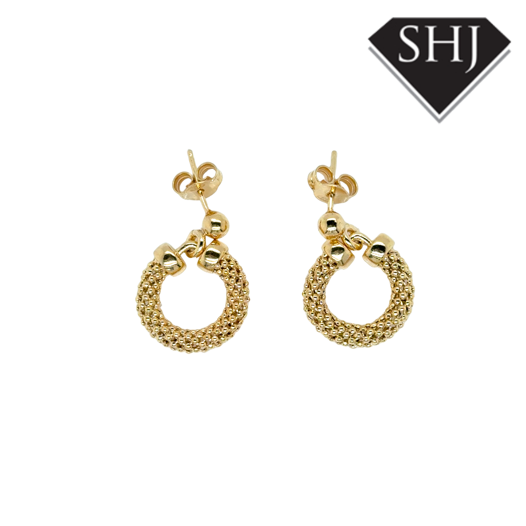Silver Gold Plated Circle Drop Earrings