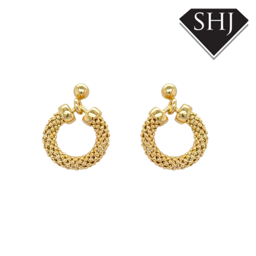 Silver Gold Plated Circle Drop Earrings