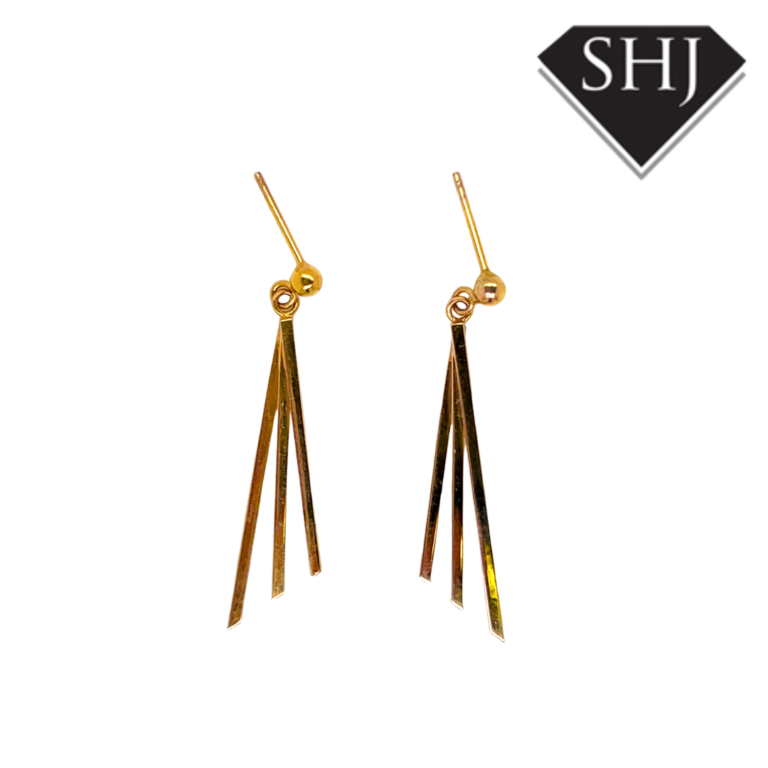 9ct Yellow Gold Drop Earrings
