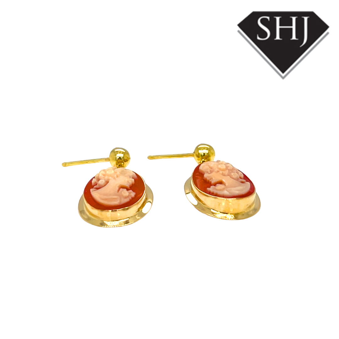 18ct Yellow Gold Cameo Earrings